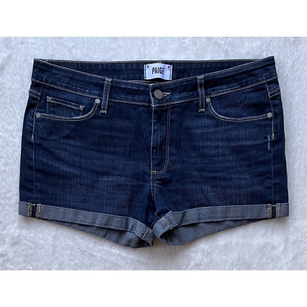 PAIGE Jimmy Jimmy Short Mid Rise Cuffed Denim Shorts in Remington Wash, Size 30 - Picture 7 of 16